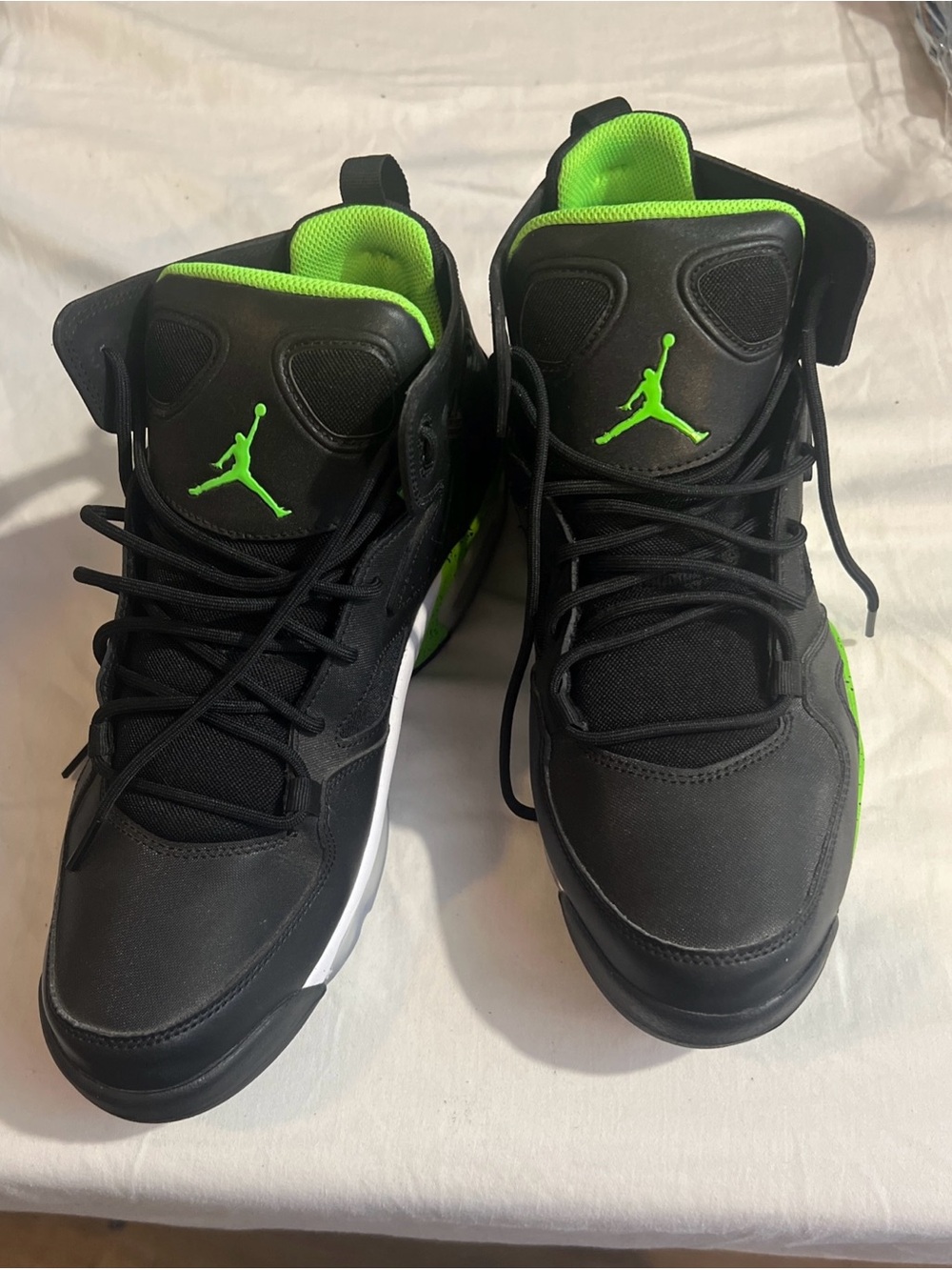 Nike Air Jordan Men's Black & Neon Green High-Top Basketball Shoes